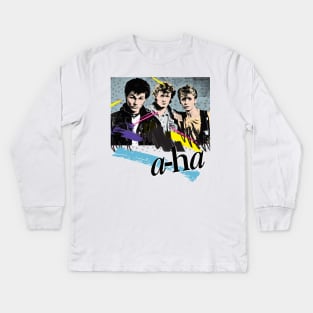 Original Vintage Styled 80s A-Ha Design Kids Long Sleeve T-Shirt